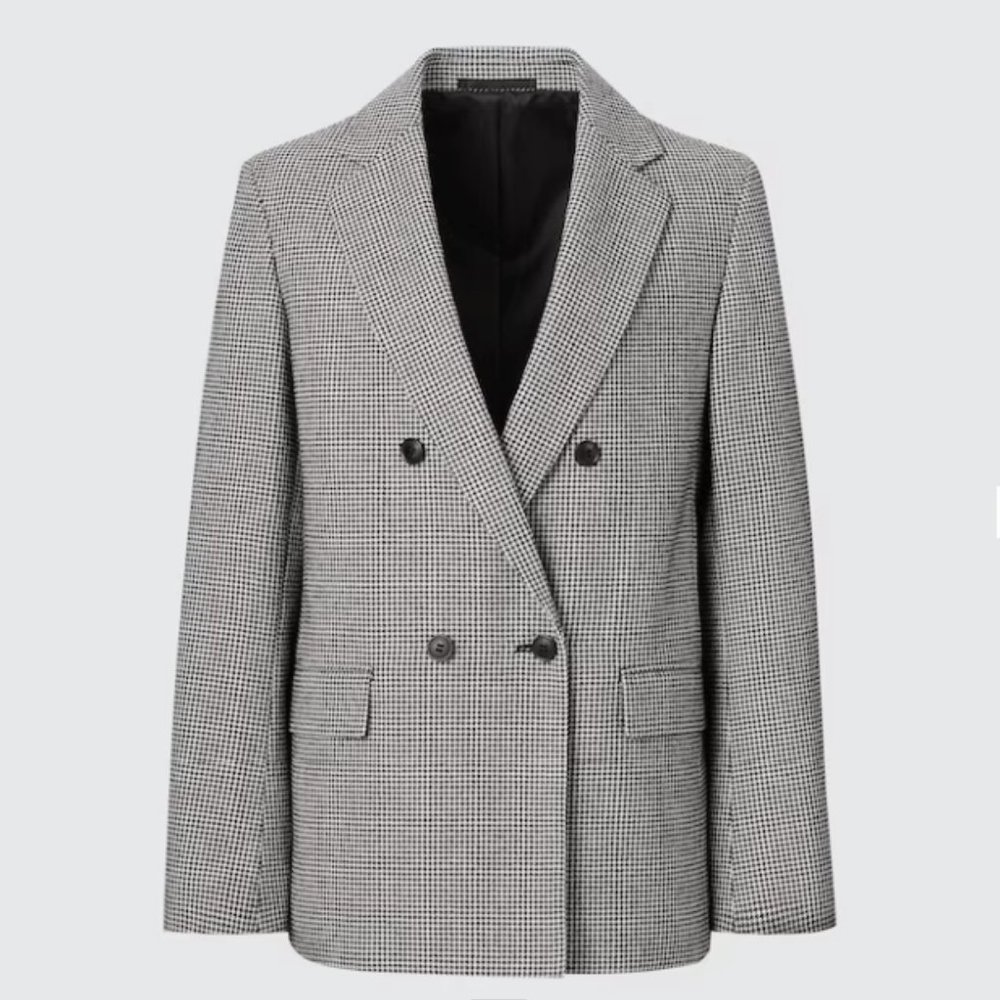 Uniqlo Women Wool Blend Blazer (Double Button) / Size Small / Gray / NWOT